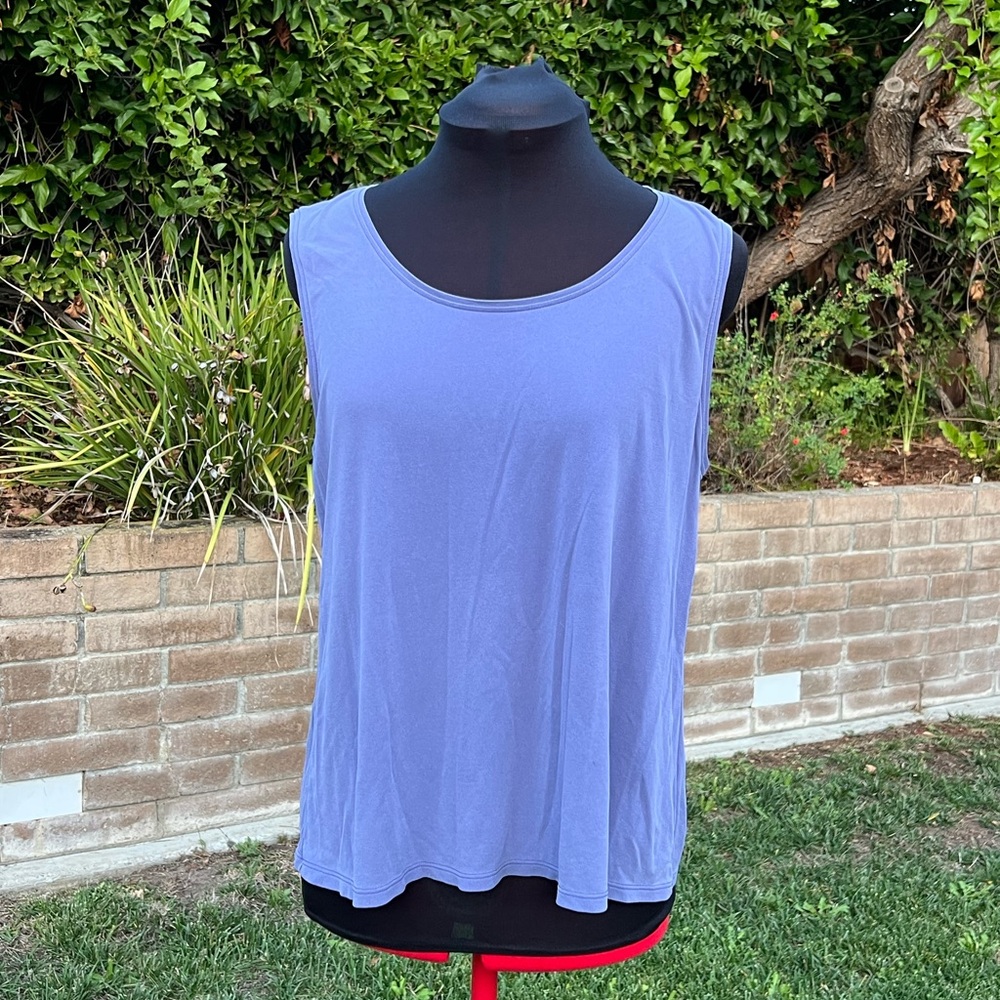 Eileen Fisher Washable Silk Periwinkle Tank Top